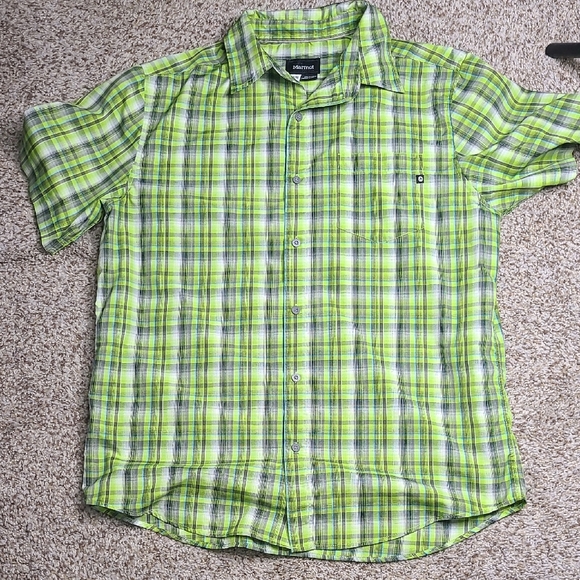 Marmot Men's Green Plaid Shirt - Picture 1 of 7